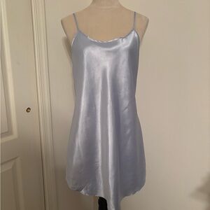 Basic Editions Light Blue Satin Chemise